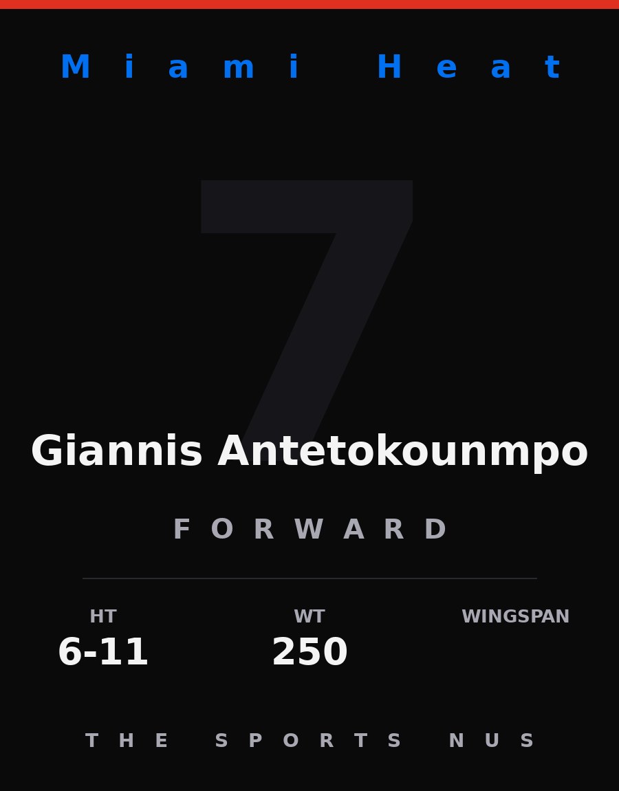 Giannis Antetokounmpo in his Miami Heat debut