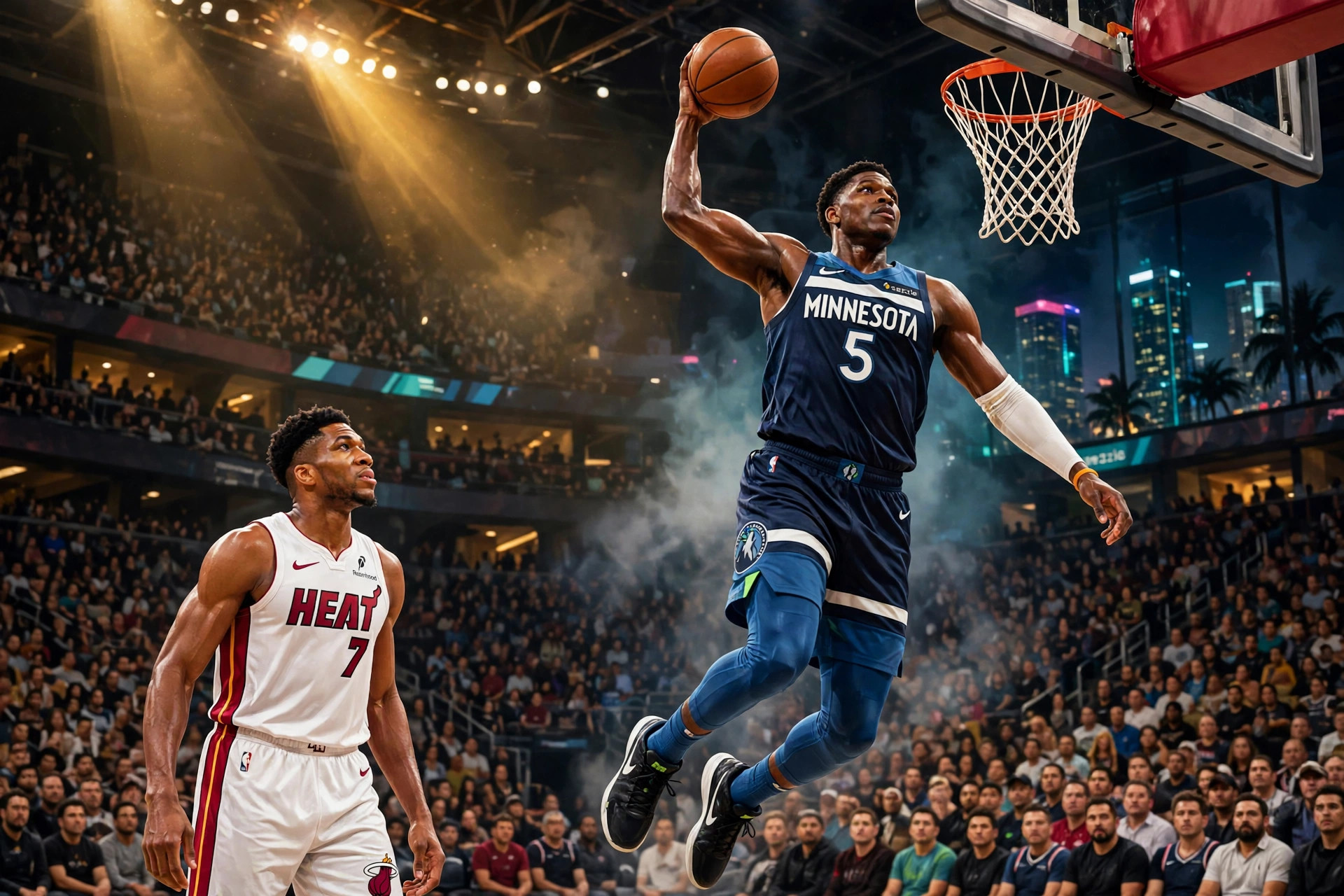 Edwards Drops 45 and Spoils the Giannis Debut in Miami