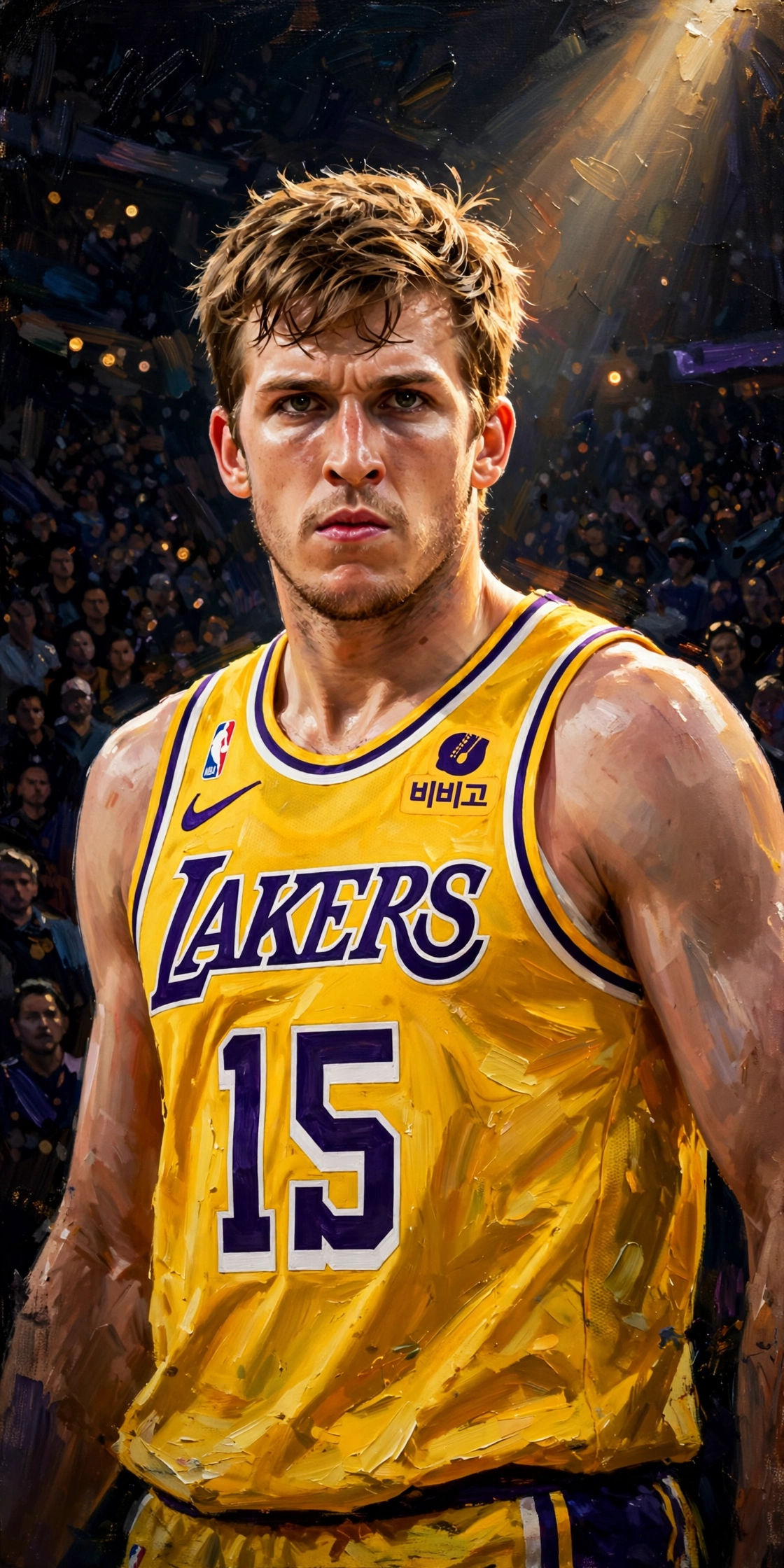 Illustration of Austin Reaves in a Los Angeles Lakers uniform
