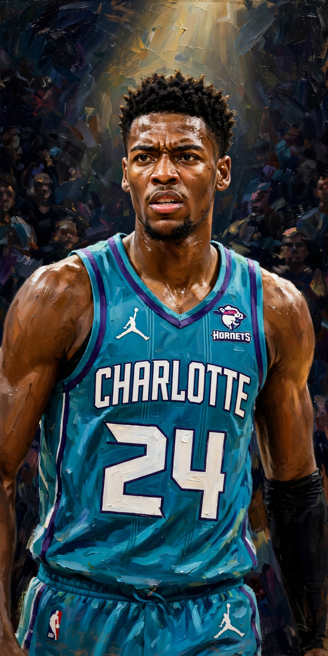 Illustration of Brandon Miller in a Charlotte Hornets uniform