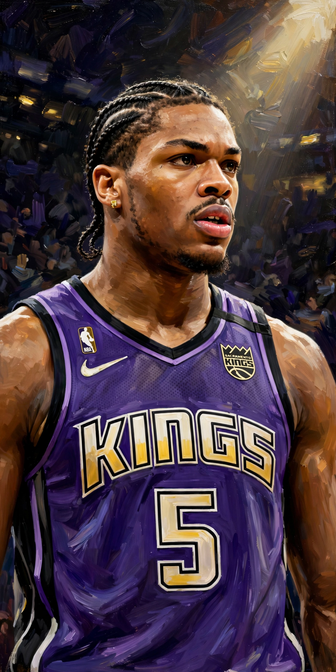 Illustration of Darius Acuff Jr. in a Sacramento Kings uniform
