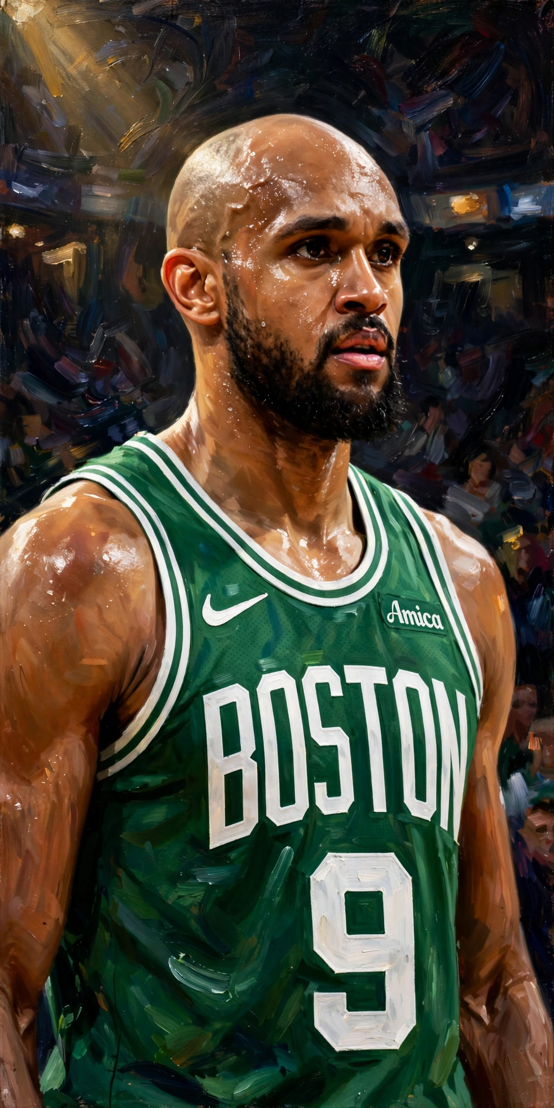 Illustration of Derrick White in a Boston Celtics uniform