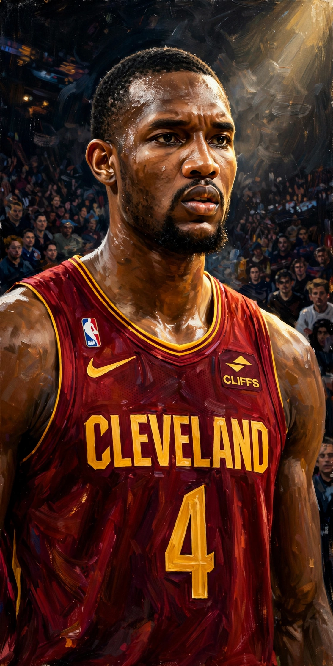 Illustration of Evan Mobley in a Cleveland Cavaliers uniform