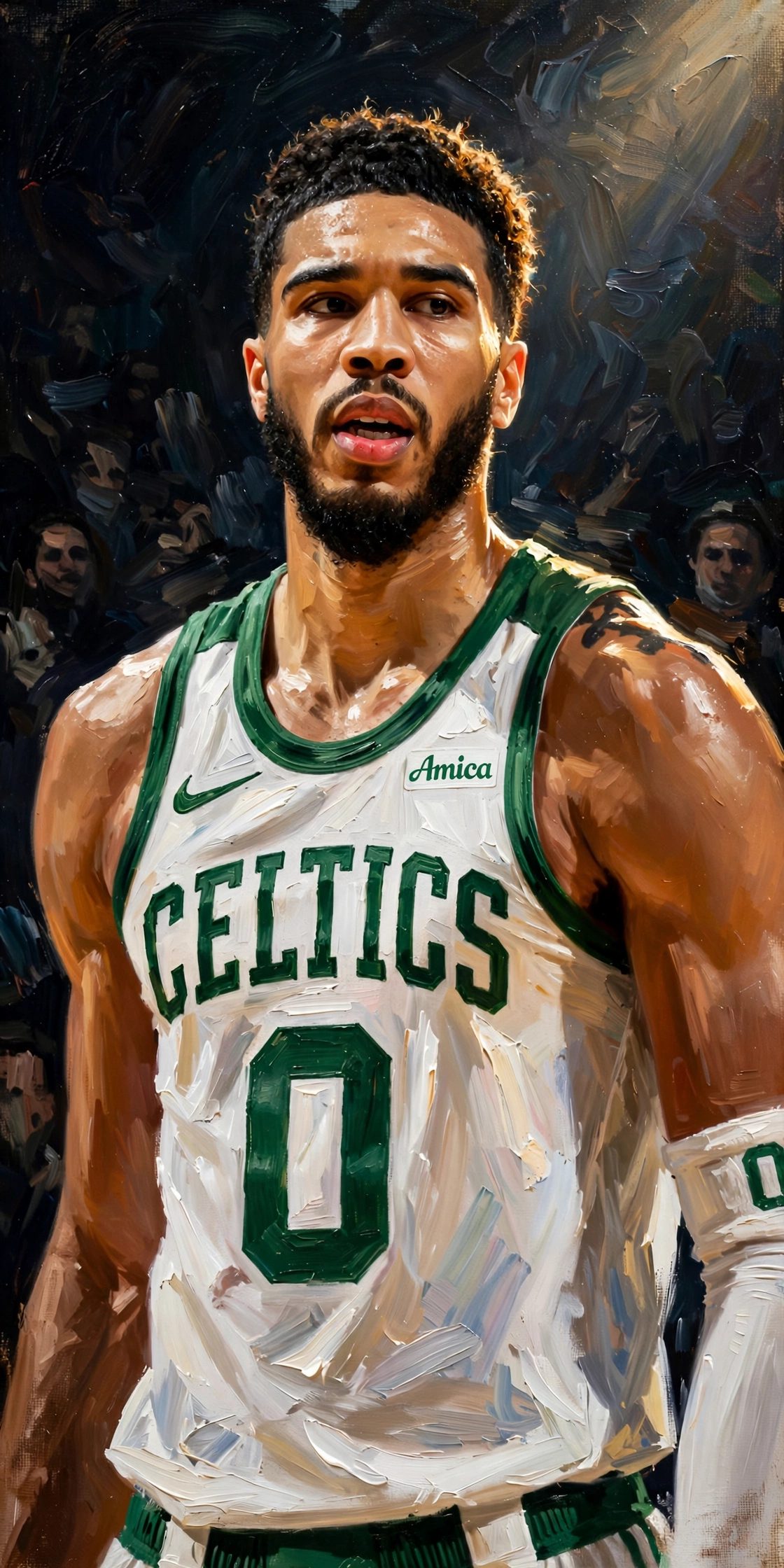 Illustration of Jayson Tatum in a Boston Celtics uniform