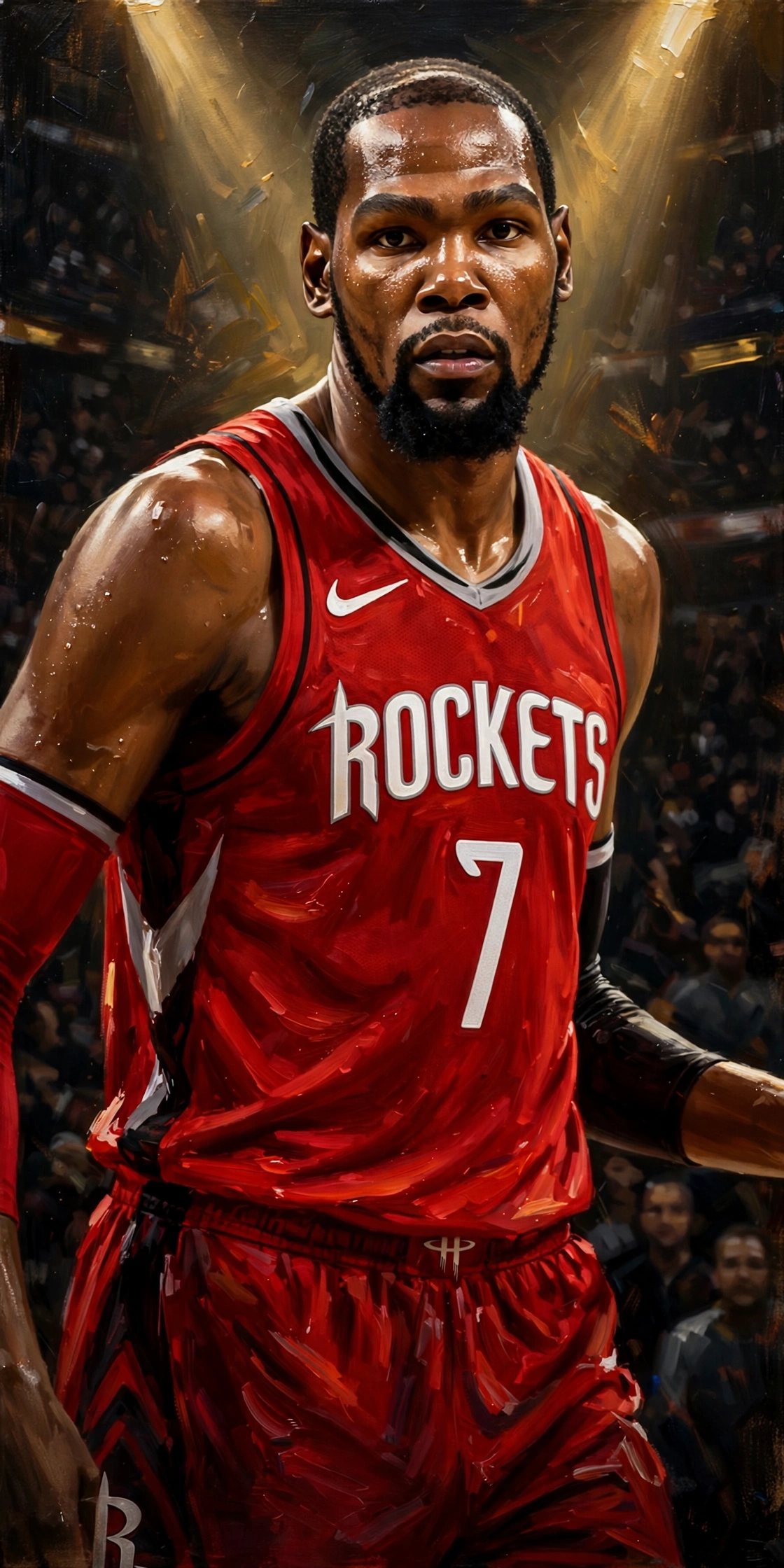 Illustration of Kevin Durant in a Houston Rockets uniform