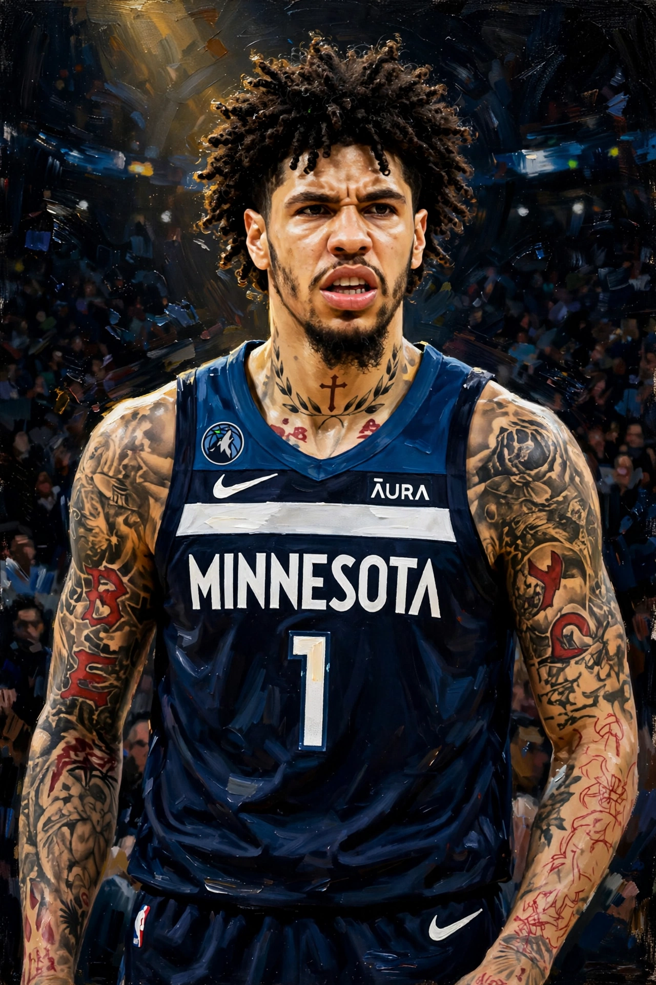 Illustration of LaMelo Ball in a Minnesota Timberwolves uniform