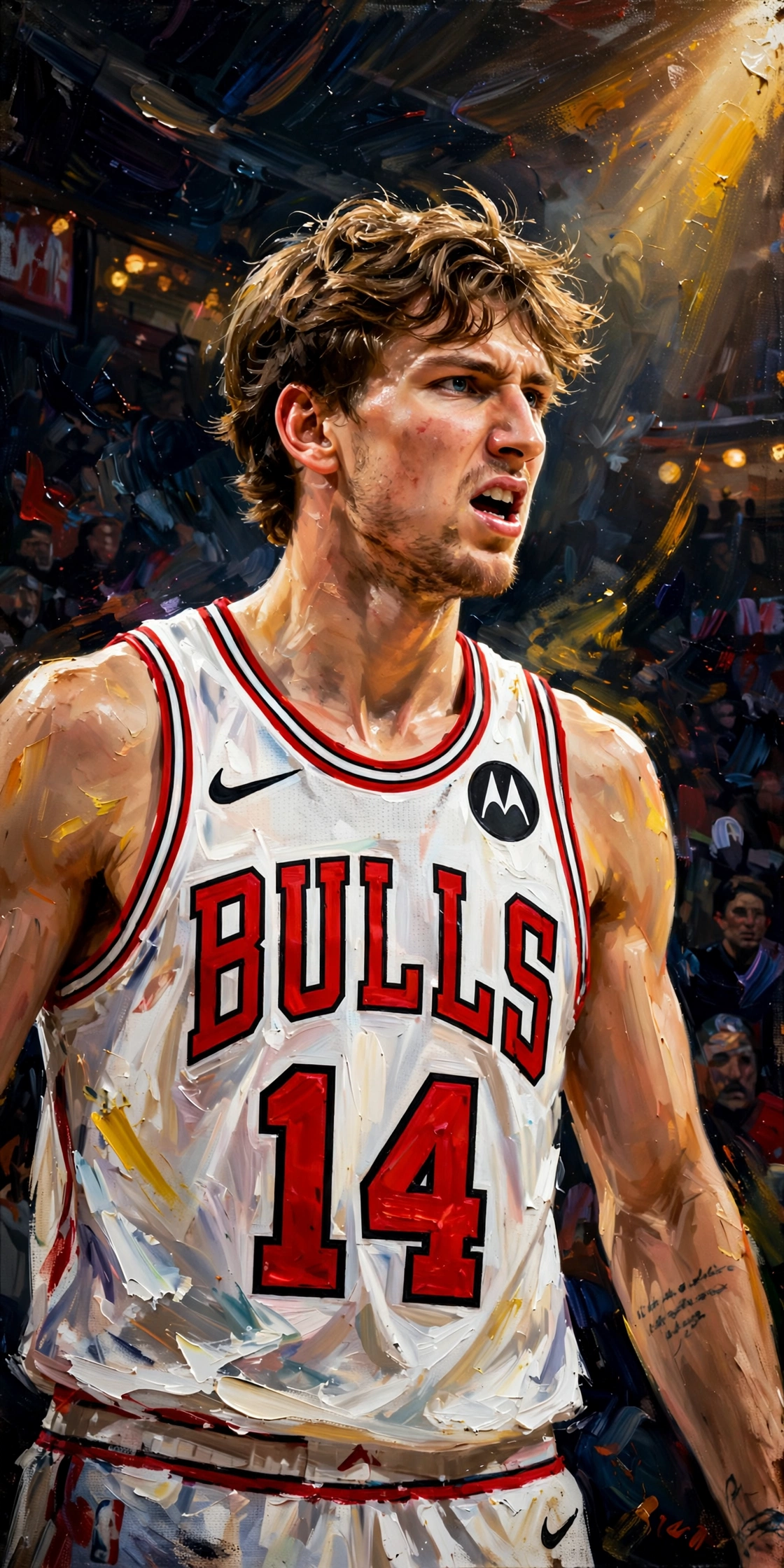 Illustration of Matas Buzelis in a Chicago Bulls uniform