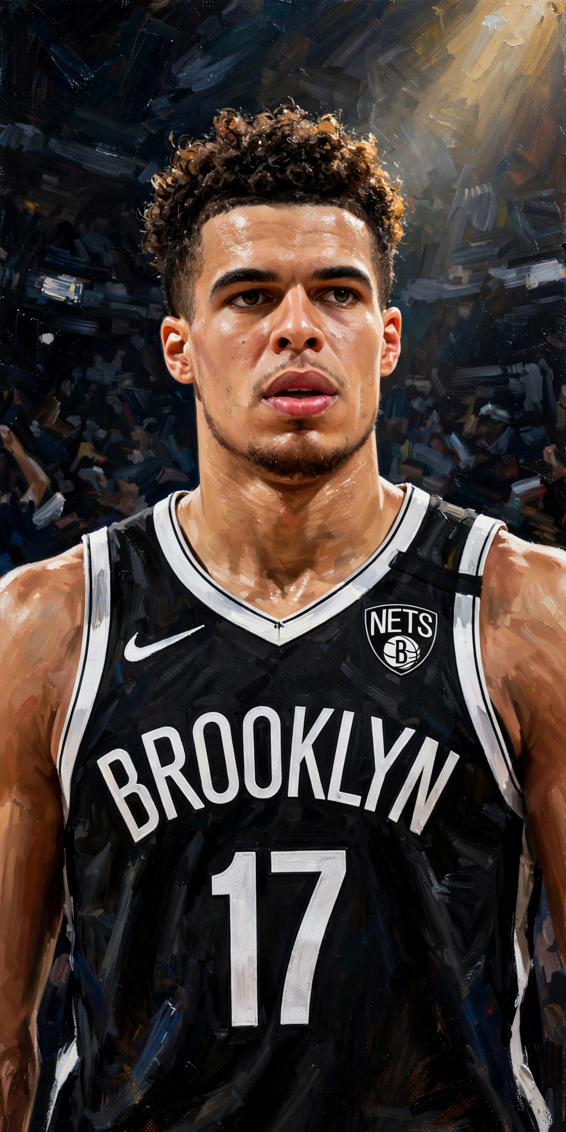 Illustration of Michael Porter Jr. in a Brooklyn Nets uniform