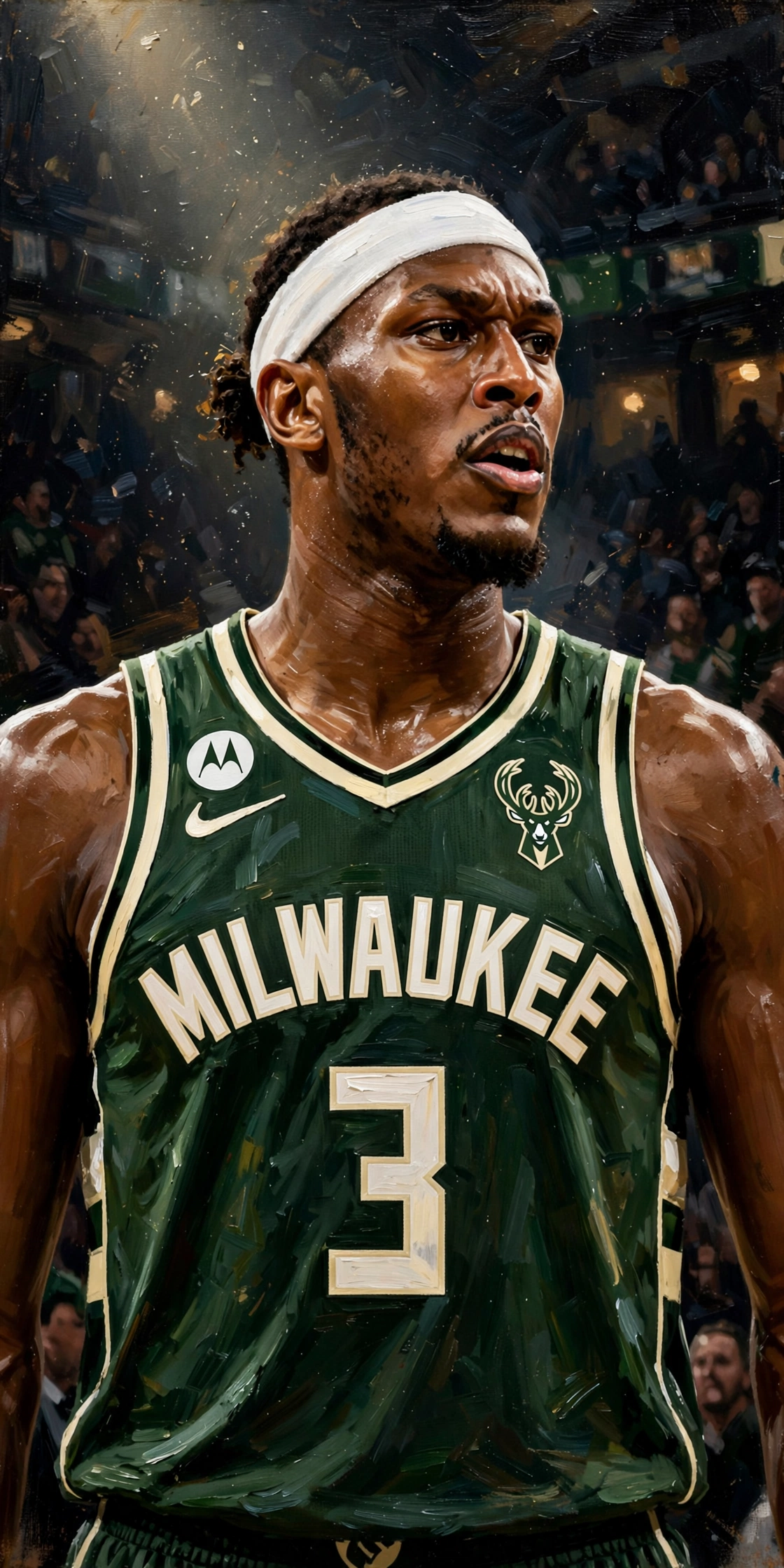 Illustration of Myles Turner in a Milwaukee Bucks uniform
