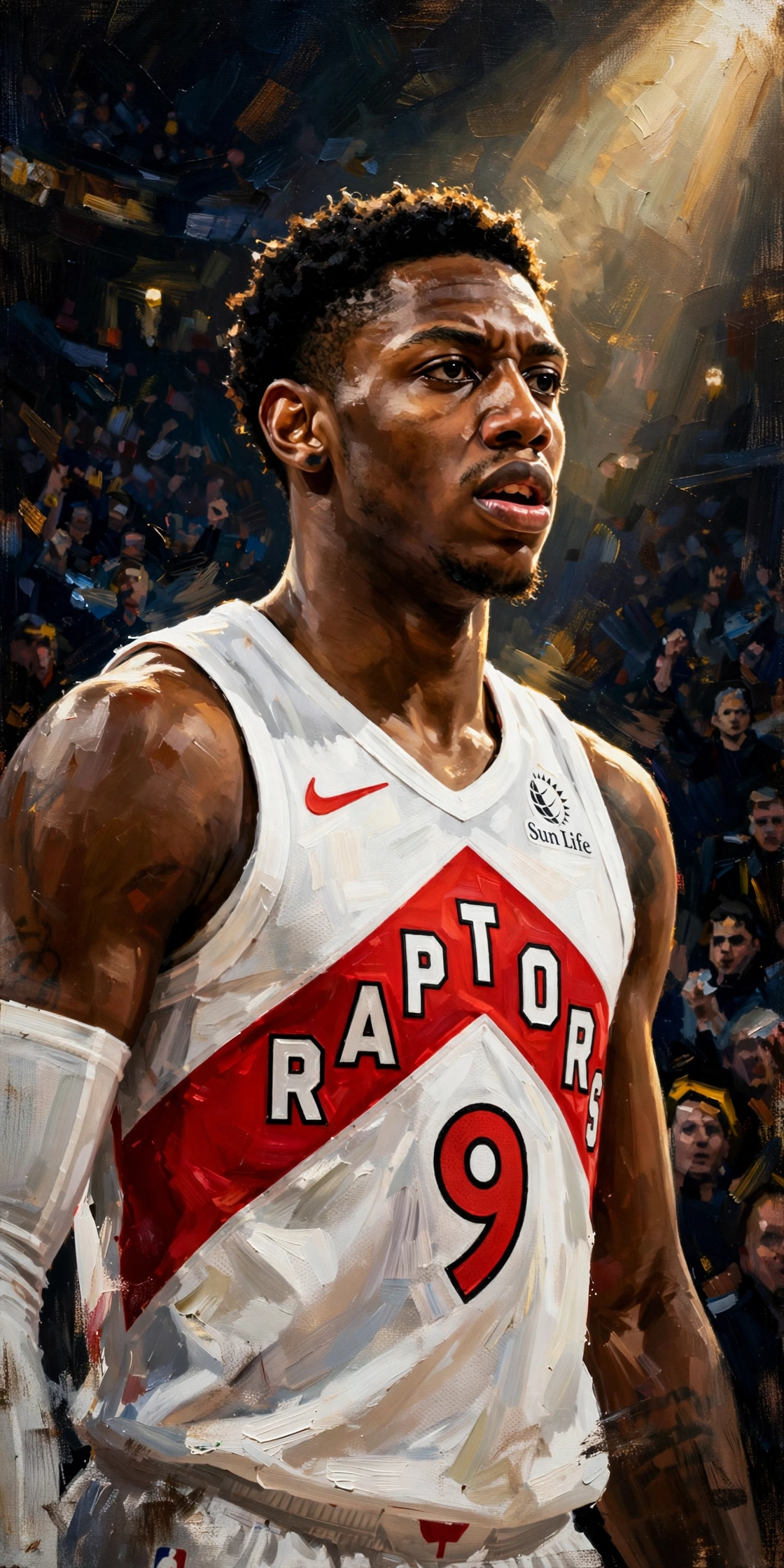 Illustration of RJ Barrett in a Toronto Raptors uniform