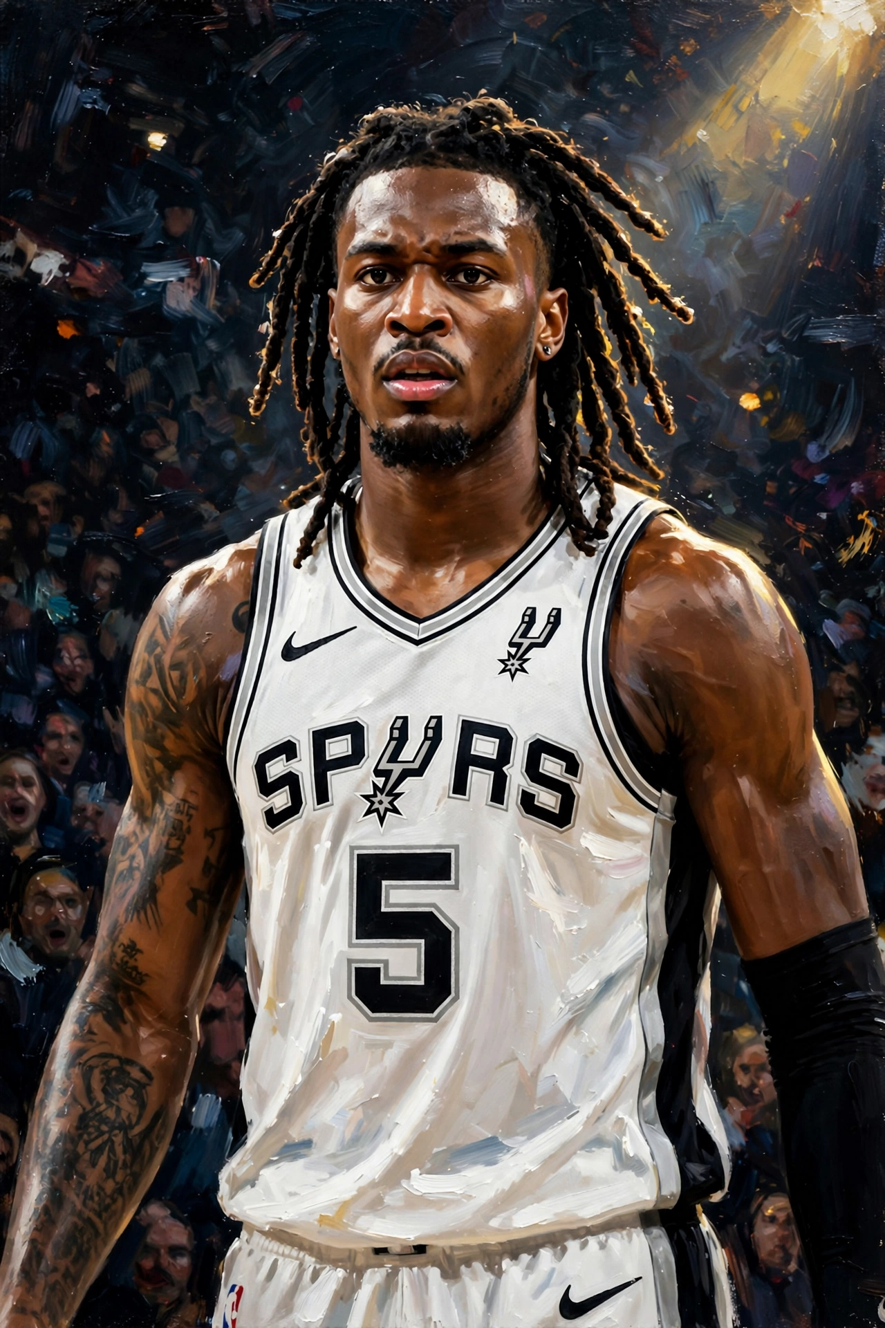 Illustration of Stephon Castle in a San Antonio Spurs uniform