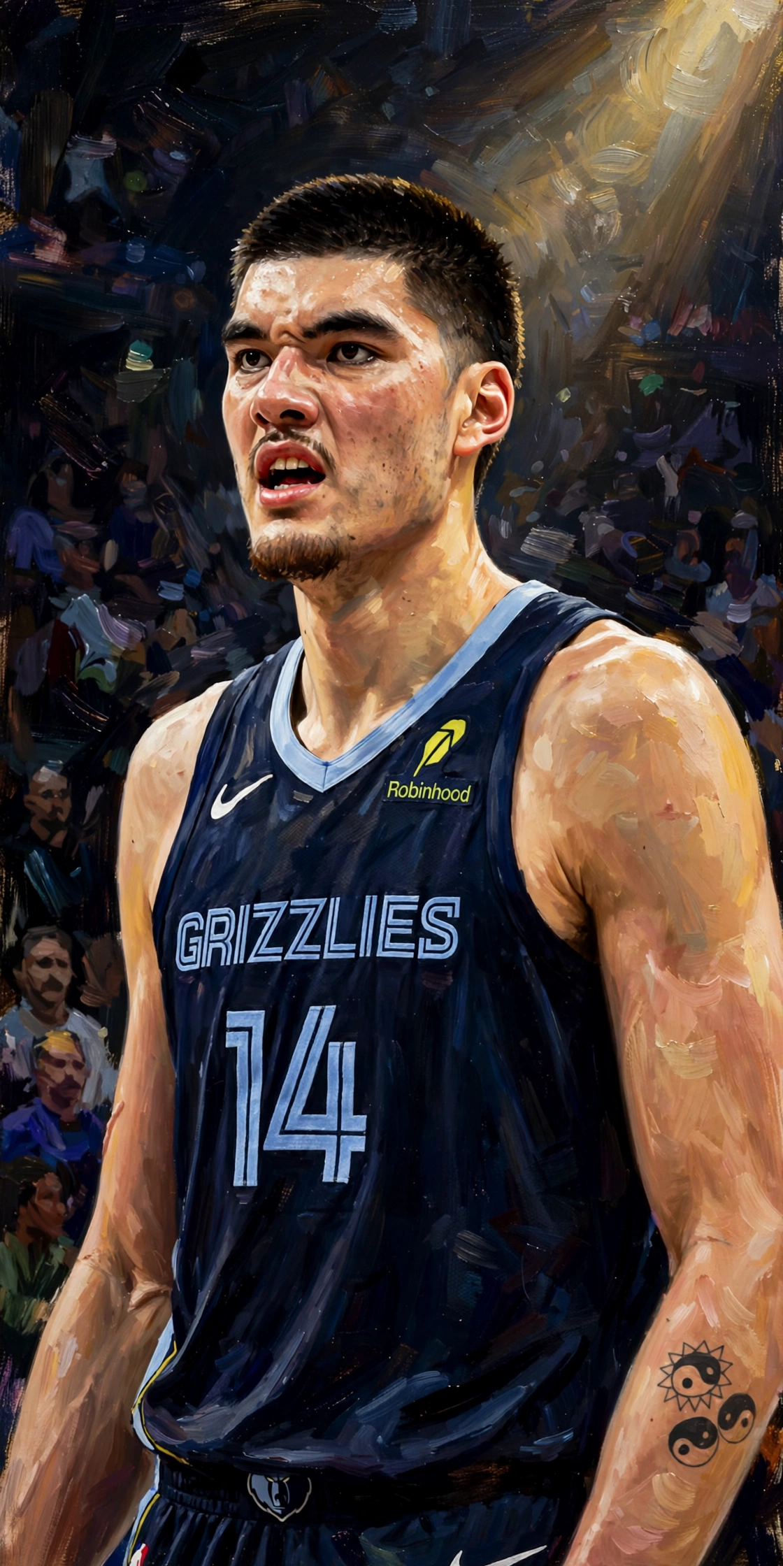 Illustration of Zach Edey in a Memphis Grizzlies uniform