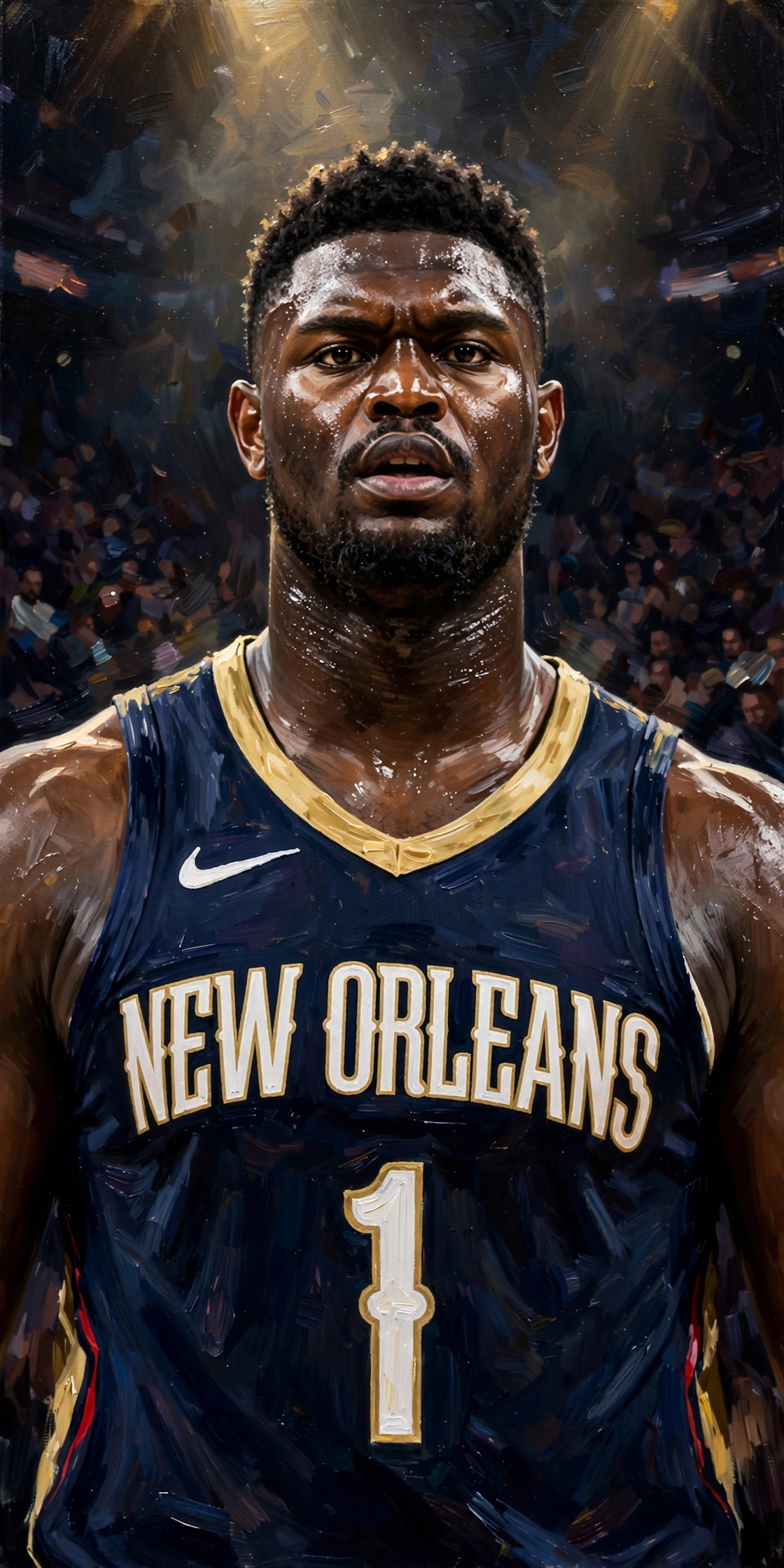 Illustration of Zion Williamson in a New Orleans Pelicans uniform